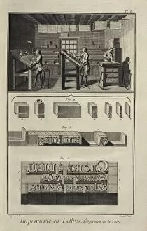 Alembert Gallery: Printing works. Plate of the of the Encyclopedia