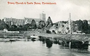 Priory Prints: Priory Church & Castle Ruins, Christchurch, Dorset