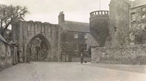 Fife Collection: Priory Gateway (The Pends) and old houses, St Andrews, Fife, Scotland Date: 1930s