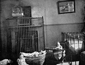 Images Dated 10th June 2004: Prison babies in chairs and cots in the day nursery