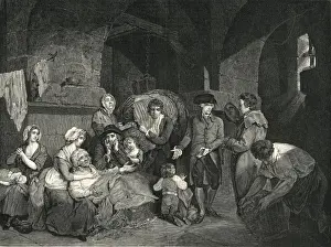 Gaoler Prints: Prison reformer John Howard visiting a prison
