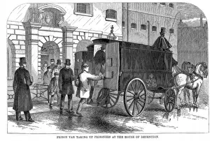 Detention Prints: Prison Van and prisoners, Clerkenwell