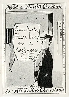 Warden Prints: Prison warden reads prisoner's letter requesting a hacksaw