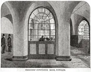 New Gate Prints: Prisoners consulting room, Newgate Prison