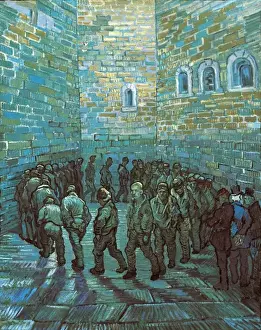 1853 Prints: Prisoners exercising