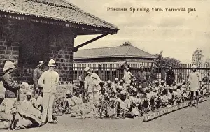 Thread Prints: Prisoners spinning yarn - Yerwada Jail, India
