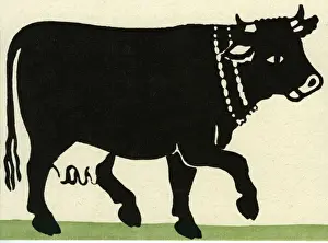 Art Work Prints: Prize Cow - silhouette design