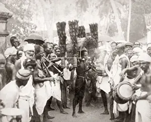 Piercing Prints: Procession / ceremony, with musicians, India, c. 1880 s