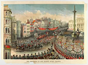 Images Dated 2nd April 2012: The Procession of HM Queen Victoria in Trafalgar Square