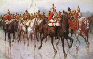 Procession of Horse Guardsmen - London