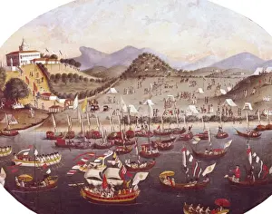 Janeiro Prints: Procession on the seaside in front of Lazarus