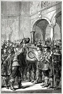 Proclamation of naval war with Holland before the Royal Exchange, City of London Proclamation of naval war with Holland before the Royal Exchange, City of London