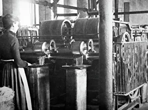 Production of linen, an Equaliser machine, Victorian period