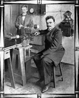 Wires Prints: Professor Arthur Korn, with his telegraph photographic machi