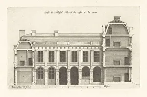 Blueprint Prints: Profile of the courtyard side of the Hotel Tubeuf, Paris