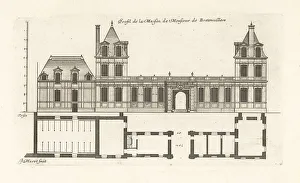 Blueprint Prints: Profile of the Hotel de Bretonvilliers, Paris
