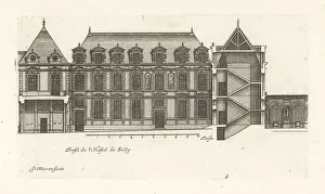 Blueprint Prints: Profile of the Hotel de Sully, Marais, Paris