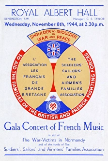 Programme cover, Gala Concert of French Music, WW2 Programme cover, Gala Concert of French Music, WW2