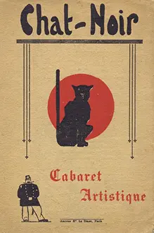 Montmartre Prints: Programme cover for Le Chat Noir, Montmartre, Paris, 1920s