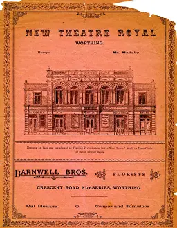 Programme Prints: Programme cover, New Theatre Royal, Worthing, Sussex
