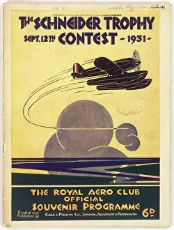 Air Craft Collection: Programme cover, Schneider Trophy Contest