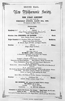 Images Dated 25th May 2011: Programme for Exeter Hall, London, 1852