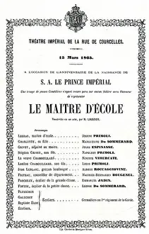 Maitre Prints: Programme, Imperial Theatre, Rue de Courcelles, Paris