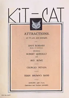 Programme for the Kit Cat Restaurant