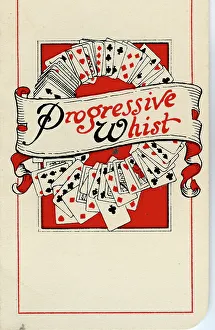 Progressive Whist playing cards scorecard