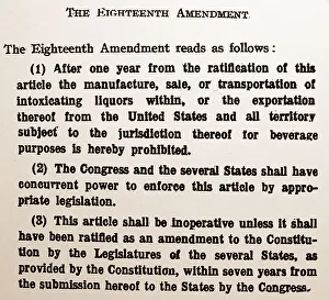 Prohibition message, the Eighteenth Amendment