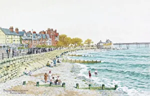 Breakers Prints: Promenade and Beach, Rhos-on-Sea, North Wales