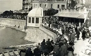 Crowded Prints: Promenade and sea front, Weston-Super-Mare, Somerset