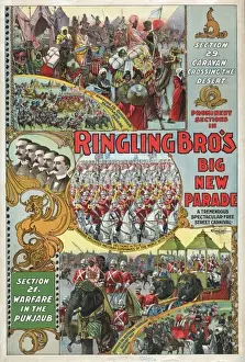 Prominent sections in Ringling Bro s. big new parade. A trem