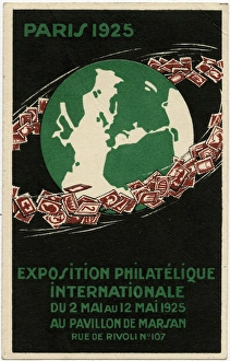 Images Dated 24th June 2016: Promotion postcard for a Stamp Exhibition in Paris, France