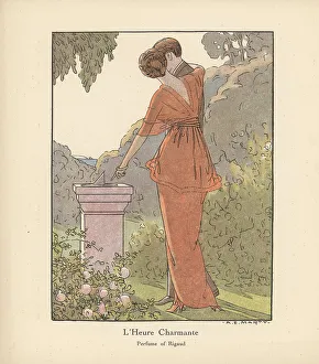 Perfumery Prints: Promotional art for L'Heure Charmante, a Perfume of Rigaud