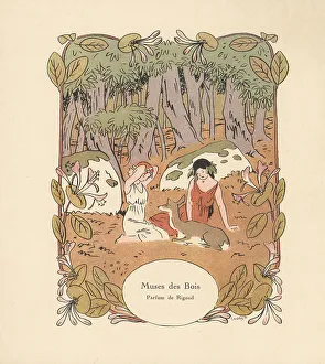 Perfumery Prints: Promotional art for Muses des Bois, a Perfume of Rigaud