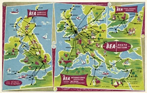 Promotional postcard for BEA - Domestic and International