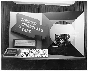 A promotional window display for Dunlop Spiroseals