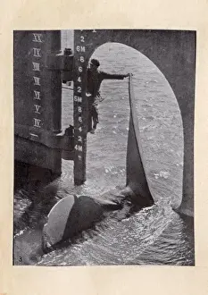Marker Prints: Propeller and rudder of large ship