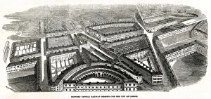 Bailey Gallery: Proposed central railway terminus, London 1846