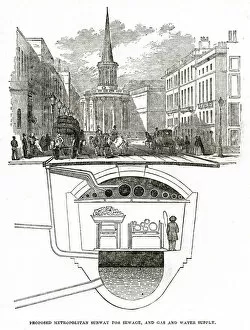 Images Dated 15th July 2019: Proposed Metropolitan subway under London streets 1853