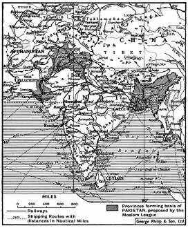 Jan16 Collection: Proposed partition map of India and Pakistan