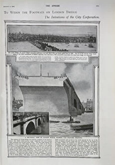 Reproduction Collection: Proposed plans to widen London Bridge