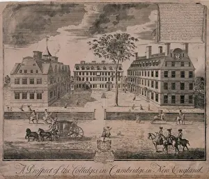Harvard Prints: A prospect of the colledges in Cambridge in New England