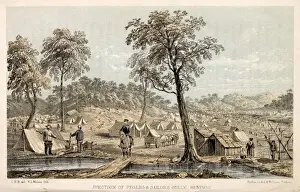 1853 Prints: Prospectors camp at Pegleg and Sailors Gully, Bendigo, Victoria, Australia