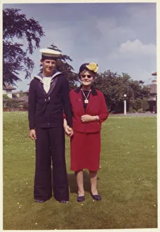 Images Dated 4th February 2021: Proud Grandmother with young Sailor Grandson