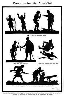 Proverbs Prints: Proverbs for the Push ful, WW1 silhouettes by H. L. Oakley