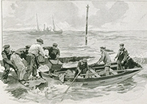 Frenchmen Collection: The provisioning of a lighthouse in Brittany. Image