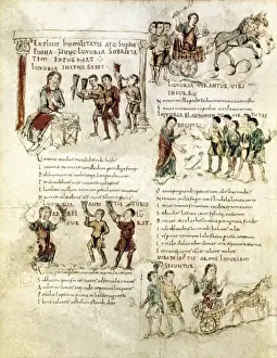Christians Prints: Prudentius (348-415). Roman Christian poet. Manuscript