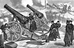 Prussian Siege Battery before Paris; Franco-Prussian War, 18